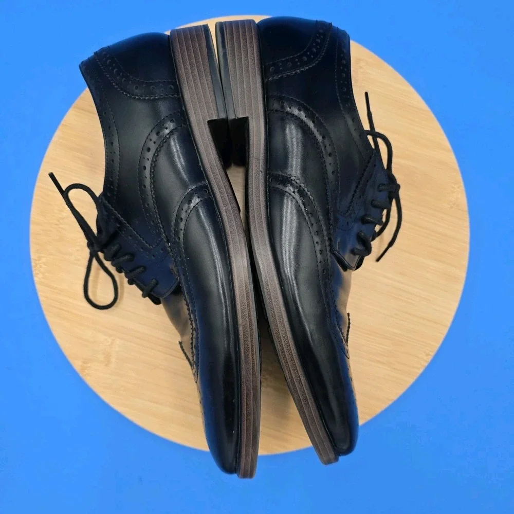 Van Heusen Black Ramsey Wingtip Oxfords Dress‎ Shoes Men's 9.5M